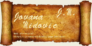 Jovana Midović vizit kartica